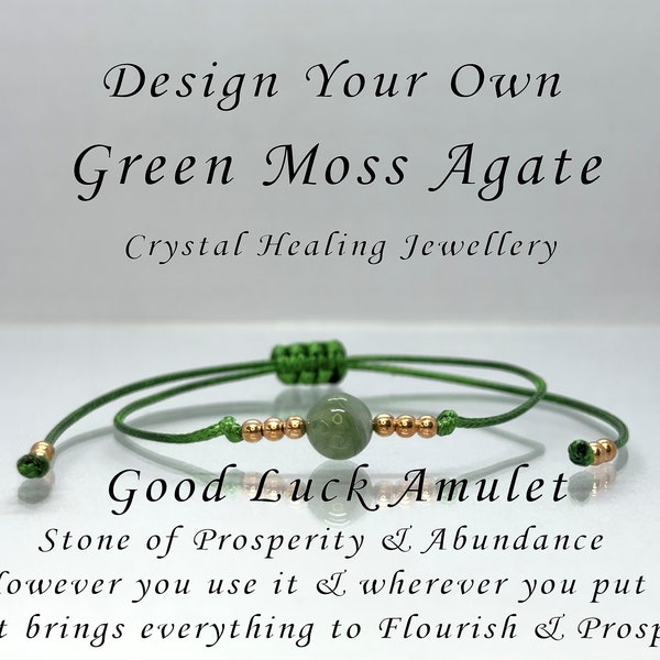 Wealth Abundance Prosperity Green Moss Agate Bracelet Anklet Crystal Bracelet Gemstone Healing Bracelet Anklet Friendship Surfer Gift