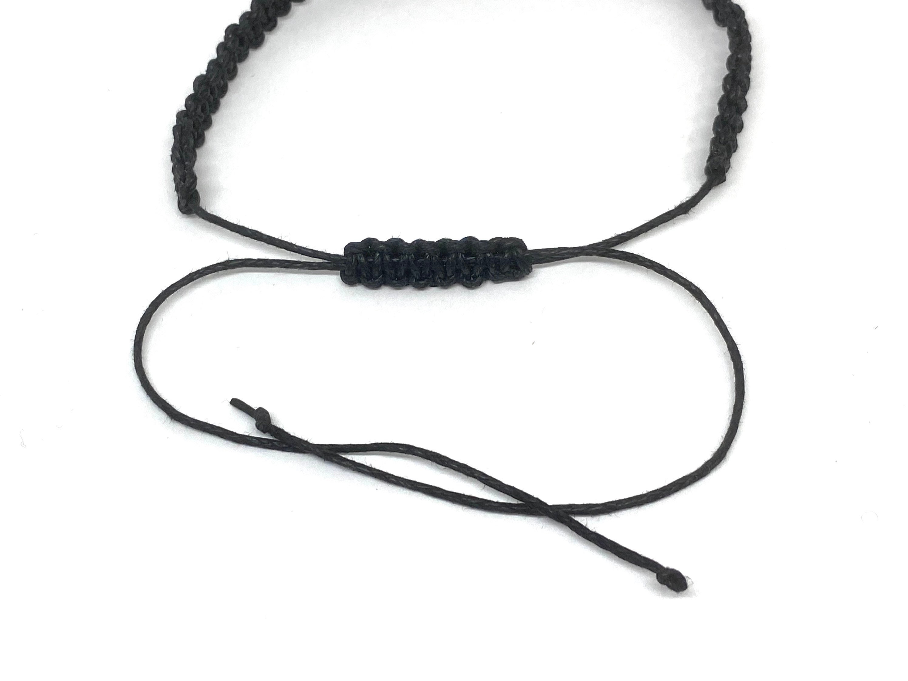 Black Obsidian Bracelet Anklet Gemstone Shamballa Macrame | Etsy