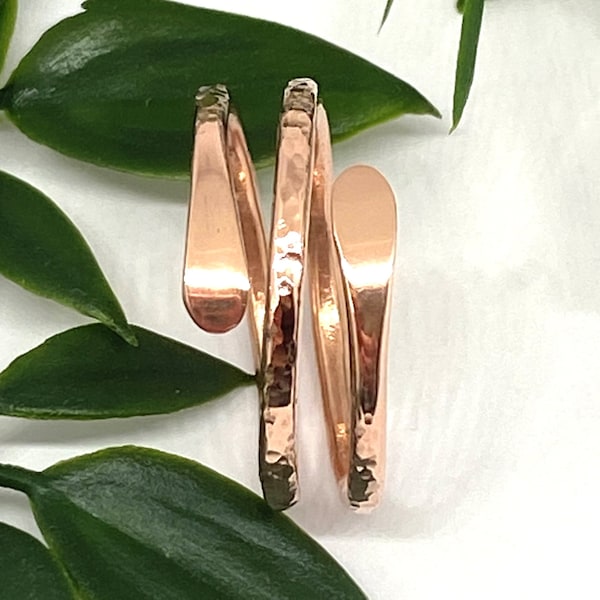 Pure copper ring, arthritis thumb toe ring finger ring hammered wraparound pure copper ring healing jewellery Aphrodite Crystal