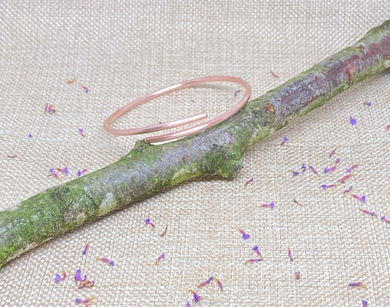 Copper bracelet minimalist overlap bangle arthritis circulation health wellbeing healing unisex gift women men anniversary