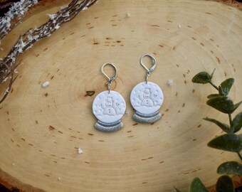 Clay Earrings | Snow Globes | Christmas Earrings | Winter Earrings | Christmas Gifts | Polymer Clay