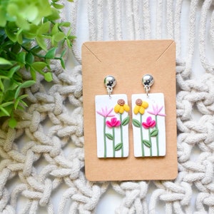 Clay Earrings | Floral Clay Earrings | Lightweight Earrings | Polymer Clay | Spring Earrings | Summer Earrings