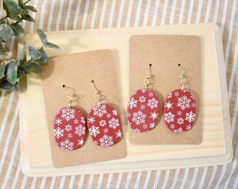 Clay Earrings | Snowflake Earrings | Lightweight | Christmas Earrings | Winter Earrings | Christmas Gifts