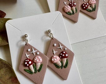 Clay Earrings | Mushies | Polymer Clay Earrings | Lightweight | Hypoallergenic