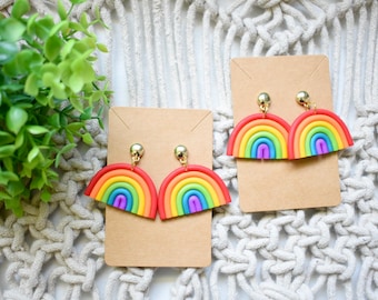 Clay Earrings | Rainbow Earrings | Teacher Earrings | Lightweight Earrings | Teacher Appreciation