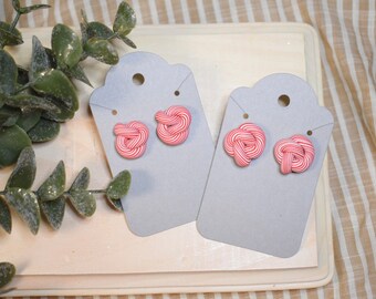 Clay Earrings | Candy Cane Knots | Christmas Earrings | Lightweight | Hypoallergenic | Christmas Gifts