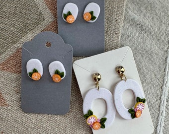 Clay Earrings | Handmade Oranges | Lightweight Earrings | Polymer Clay Earrings