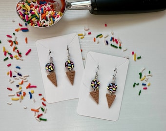 Clay Earrings | Ice Cream Earrings | Polymer Clay | Lightweight | Summer Earrings | Hypoallergenic Earrings