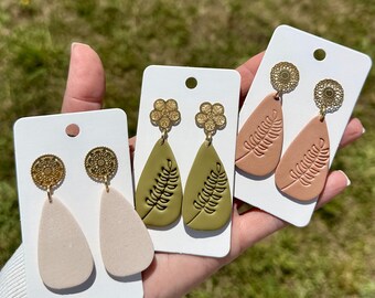 Clay Earrings | Boho Earrings | Lightweight | Hypoallergenic Earrings