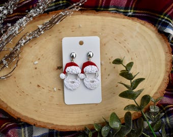 Clay Earrings | Santa Beards | Christmas Earrings | Christmas Gifts | Polymer Clay