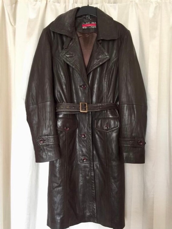 BCBG Max Azria Womens Satin Belted Trench Jacket