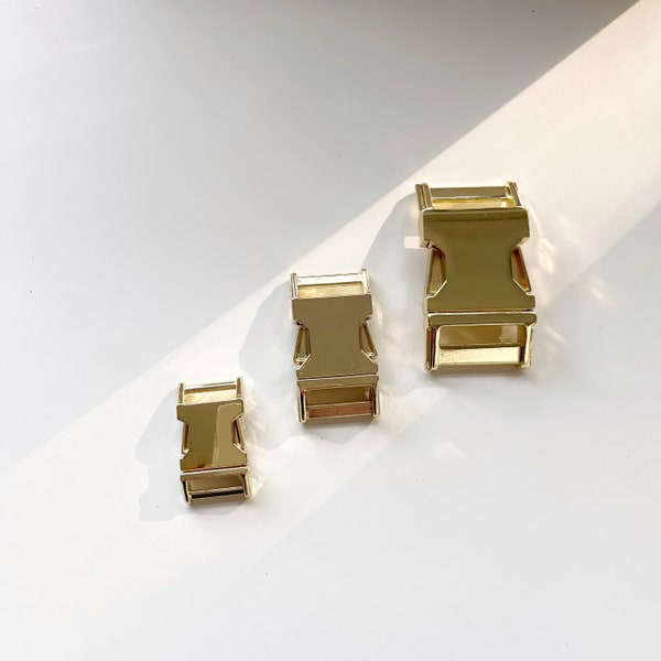 Gold/Brass Plated Metal Side Release Buckle - 16mm 20mm 25mm