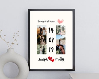 Anniversary Photo Collage Personalized Print Custom Love Photo Collage Editable Photo Collage Canva Template Digital Print