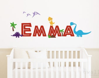 Personalized Dinosaur Name Vinyl Decal: Kids Room Decor
