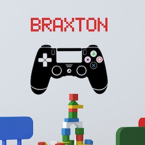 Gamer Controller  Decal, Gaming Wall Decor ,Gamer Wall Sticker , Gamer With Name  Vinyl Wall Decal ,  Boys Room Wall Decor , Gaming Decals