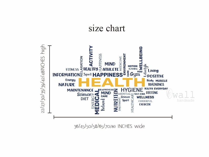 Health & Wellness Word Cloud Vinyl Wall Decal: Inspiring Decor - Etsy