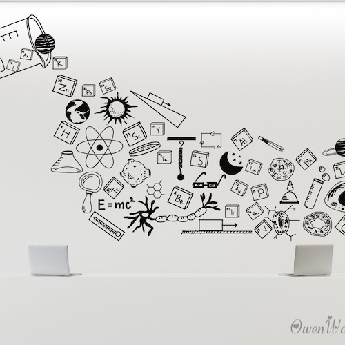 Multielement Science Wall Sticker Science Wall Art for School Etsy