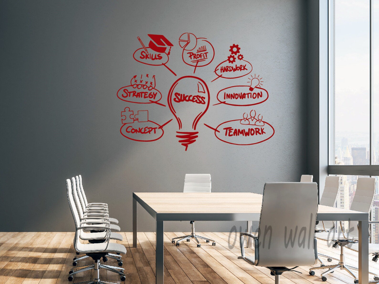 murales de bureau Autocollant de vinyle de mur Etsy