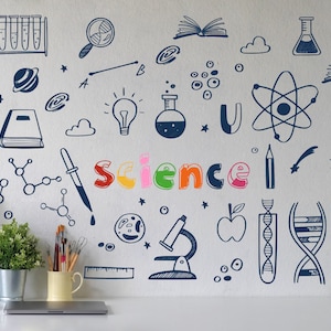 Science Wall Sticker, Science Wall Art For School ,Classroom Wall Decor-Science Wall Stikcer