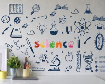 Science Wall Sticker, Science Wall Art For School ,Classroom Wall Decor-Science Wall Stikcer