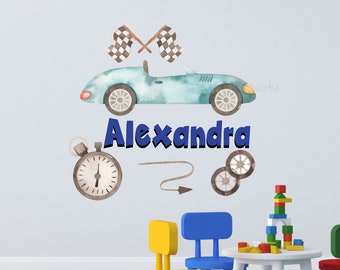 Wandtattoo Rennauto: Jungen Kinderzimmer Dekor