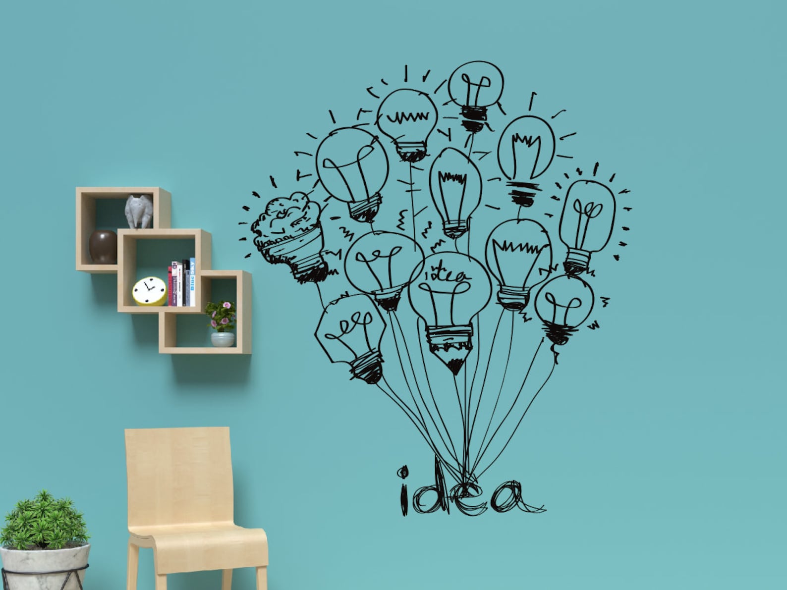 Idea Bulb Office Wall Decal Classroom Wall Vinyl Etsy UK