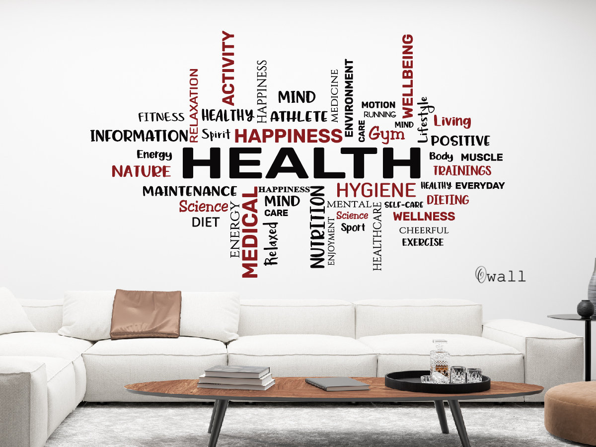 Health & Wellness Word Cloud Vinyl Wall Decal: Inspiring Decor - Etsy