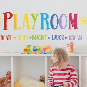 Play Room Inspirational Quotes Wall Decal, Nursery Playroom Sticker, Kids Room  Decoration,Nursery room door decor,play room wall decor