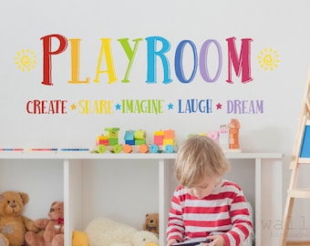 Playroom Inspirational Quotes Wall Decal: Kids Room Decor
