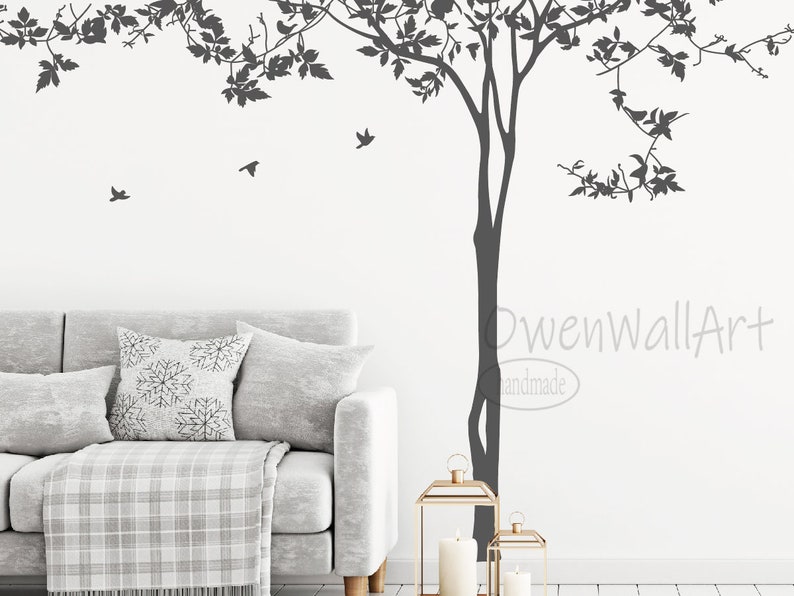 Tree Wall Decal, Vines Tree Wall Decal, Tree Decor For Bedroom Nursery Kids Room Wall Decor image 3