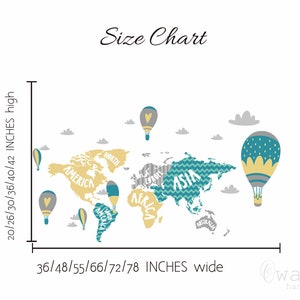 Colorful World Map Wall Decals: Kids Nursery Decor - Etsy Australia