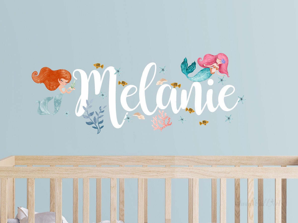 Mermaid Custom Name Wall Decal: Girl's Nursery Decor - Etsy