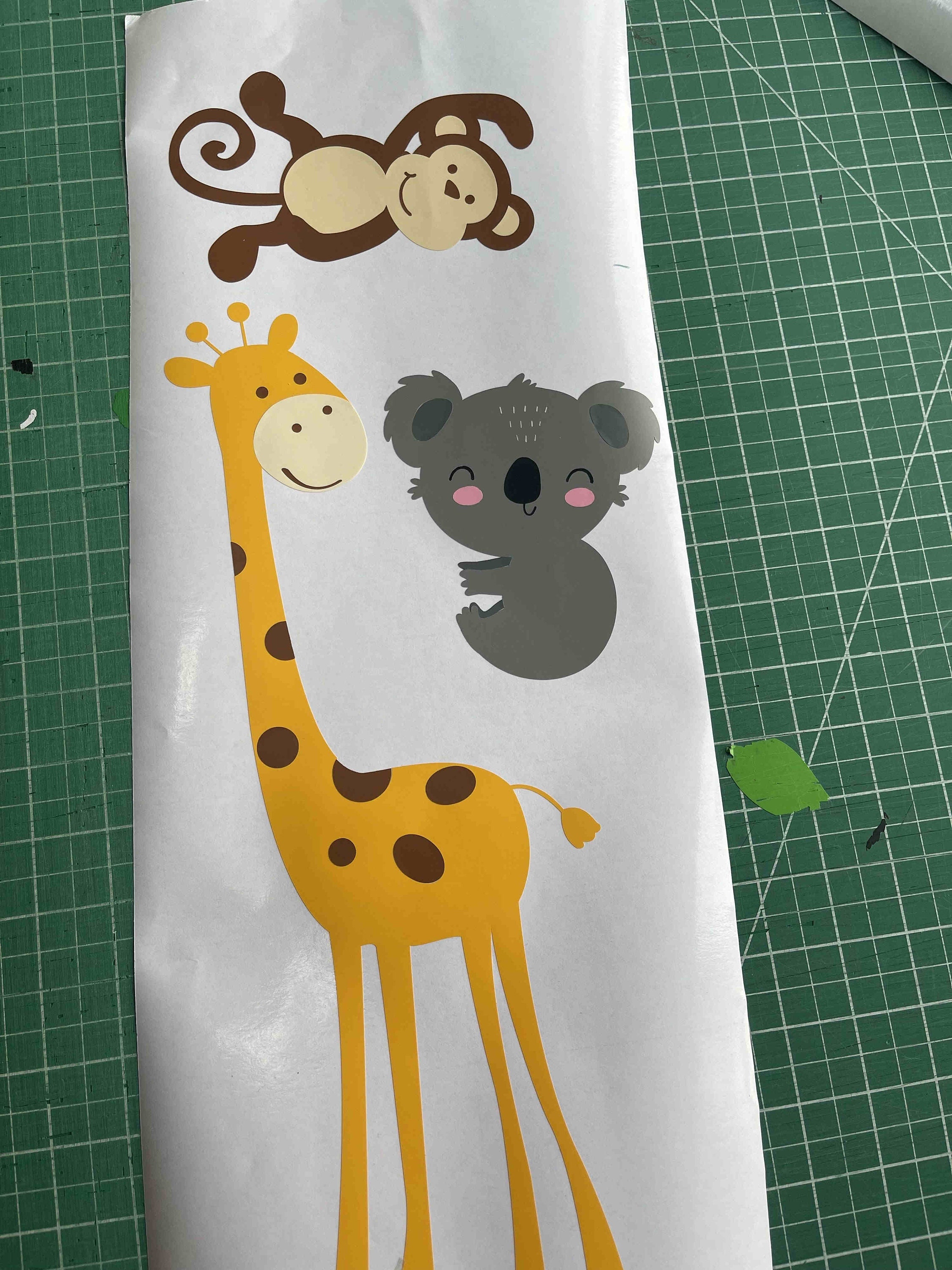 Giraffe With Personalized Name Wall Decalkoala Bear Vinyl Etsy