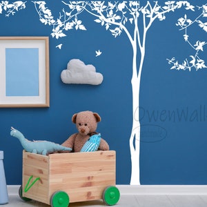 Tree Wall Decal, Vines Tree Wall Decal, Tree Decor For Bedroom Nursery Kids Room Wall Decor image 1