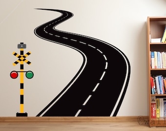 Road Traffic light Decal, Vinyl Kids Room Wall Sticker, Road trip Wall Sticker