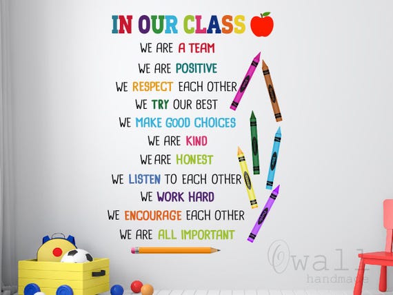 Classroom Rules Wall Decal: Positive School Decor Sticker