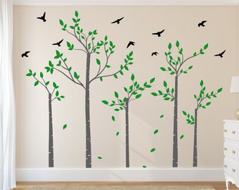 Birch Wall Decal - Etsy