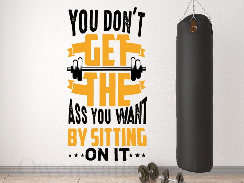 Gym Wall Stickers Inspiration Quotes for Sports Wall Home Gym Etsy