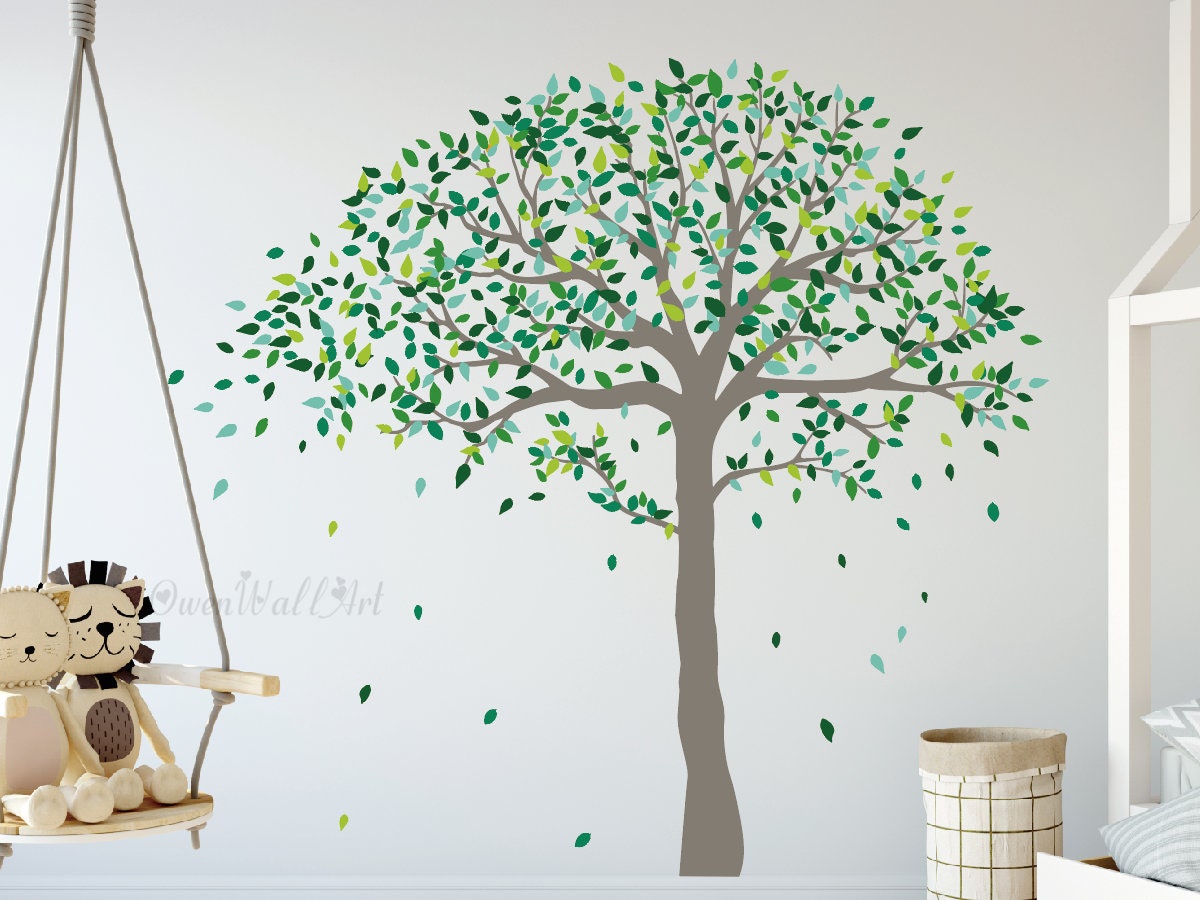 Large Tree Wall Decal: Vinyl Nursery Decor With Birds - Etsy