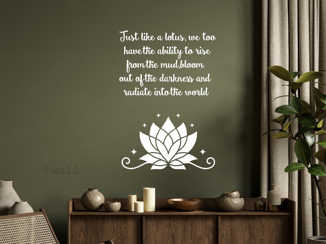 Lotus Inspirational Quote Vinyl Wall Decal: Reiki Studio Decor - Etsy