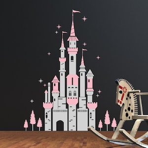 Castle Wall Decor,Nursery Girls Room Sticker, Crib Castle Decor ,Girl&#39;s Room Deocr, Kids Room Wall Decor,Nursery Playroom Wall Decal