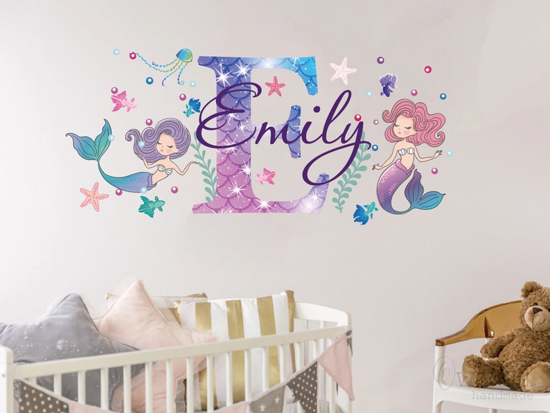Mermaid Personalized Name Wall Decal: Girls Nursery Decor - Etsy