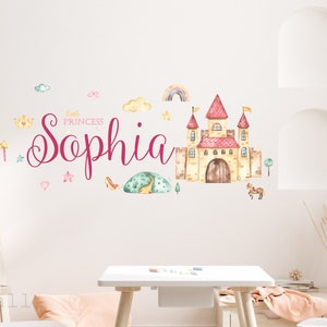 Castle Wall Decal: Custom Name Princess Nursery Decor
