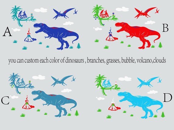 Yyart Dinosaur Wall Decals – Set Of 5 Vinyl Stickers, Black, For Kids Room, Nursery, School Decor - View #7