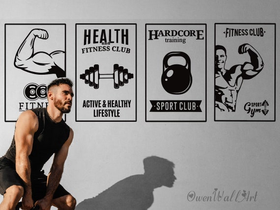 Installing Fitness Gym Wall Stickers Inspiration Quotes for Sports Wall Home Gym Decor Gym Studio Decor Fitness Studio Decor Etsy UK