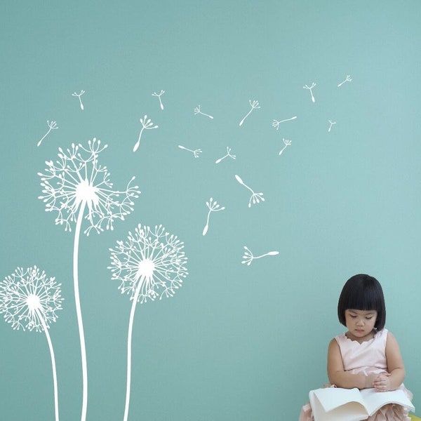 Dandelion Flower Wall Stickers  For Bedroom Nursery Kids Room Wall Decor Girl's Room Wall Decor