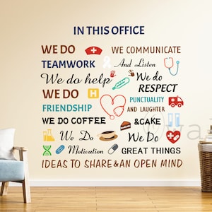 Positive Nurse Quotes Decal-Nurser Hospital Doctors Office Stethoscope Peel & Stick Sticker Vinyl Wall Decal