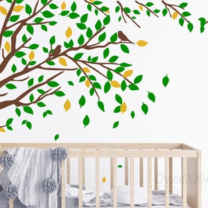 Large Blowing Tree Wall Stickers Art Mural Wallpaper for Livingroom Kid Baby Nursery Background Vinyl Removable Decals