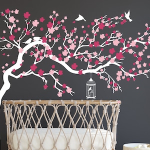 Cherry Blossom Tree Wall Decal, Tree Wall Art, Tree Wall Decor, Nursery  Vinyl Wall Decal, large Cherry Blossom Tree Wall Decals
