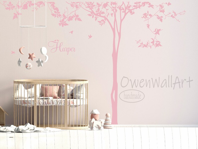 Tree Wall Decal, Vines Tree Wall Decal, Tree Decor For Bedroom Nursery Kids Room Wall Decor image 7